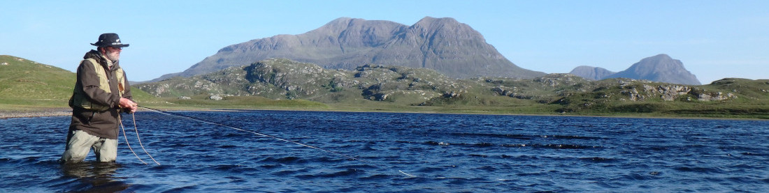 Mike Barrio trout fishing the highland lochs of Assynt, Scotland